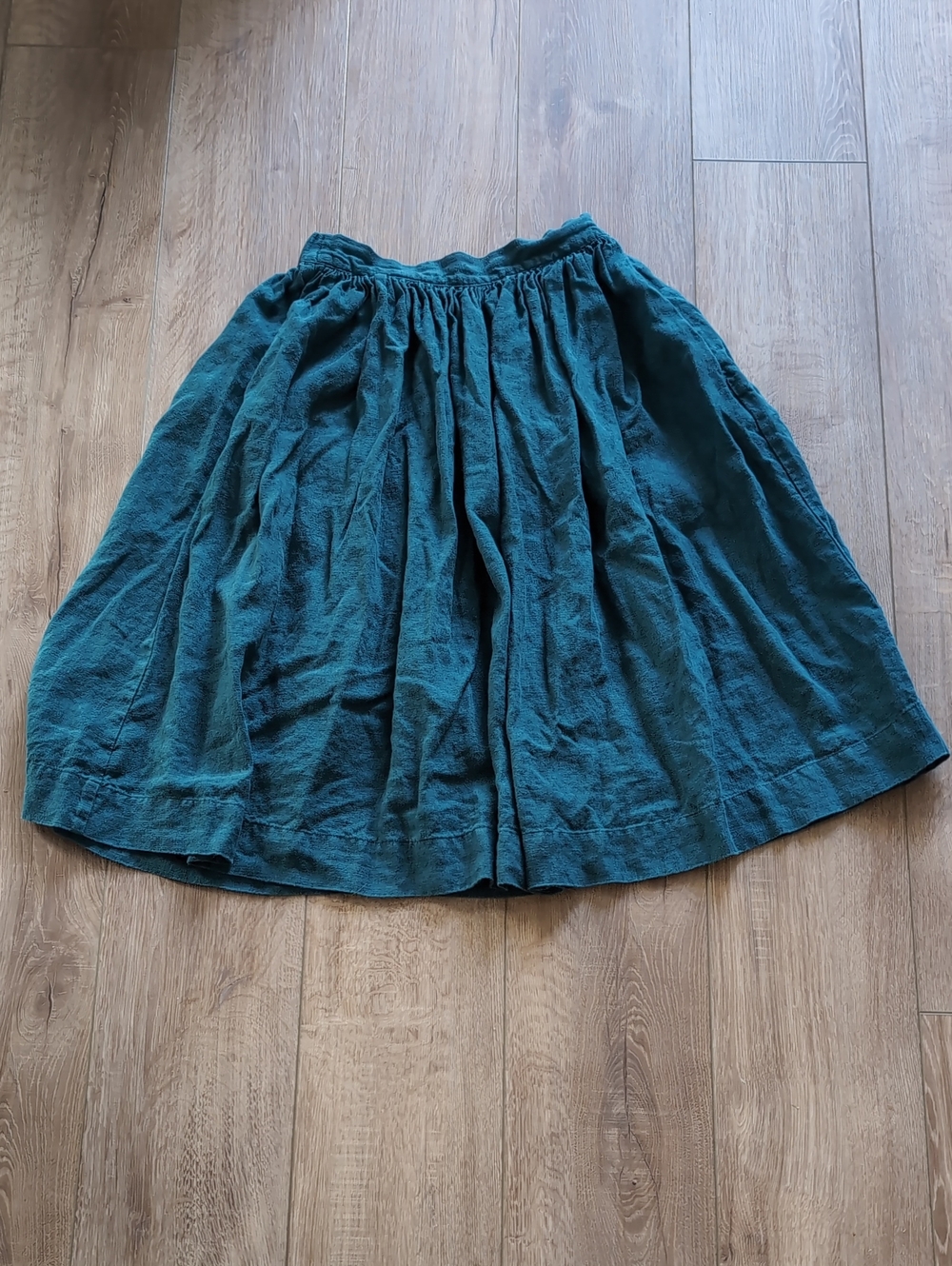 notPERFECTLINEN 1950's City Skirt In Emerald